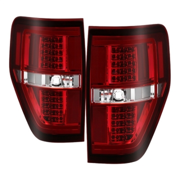 Picture of xTune 09-14 Ford F-150 Light Bar LED Tail Lights - Red Clear ALT-JH-FF15009-LBLED-RC