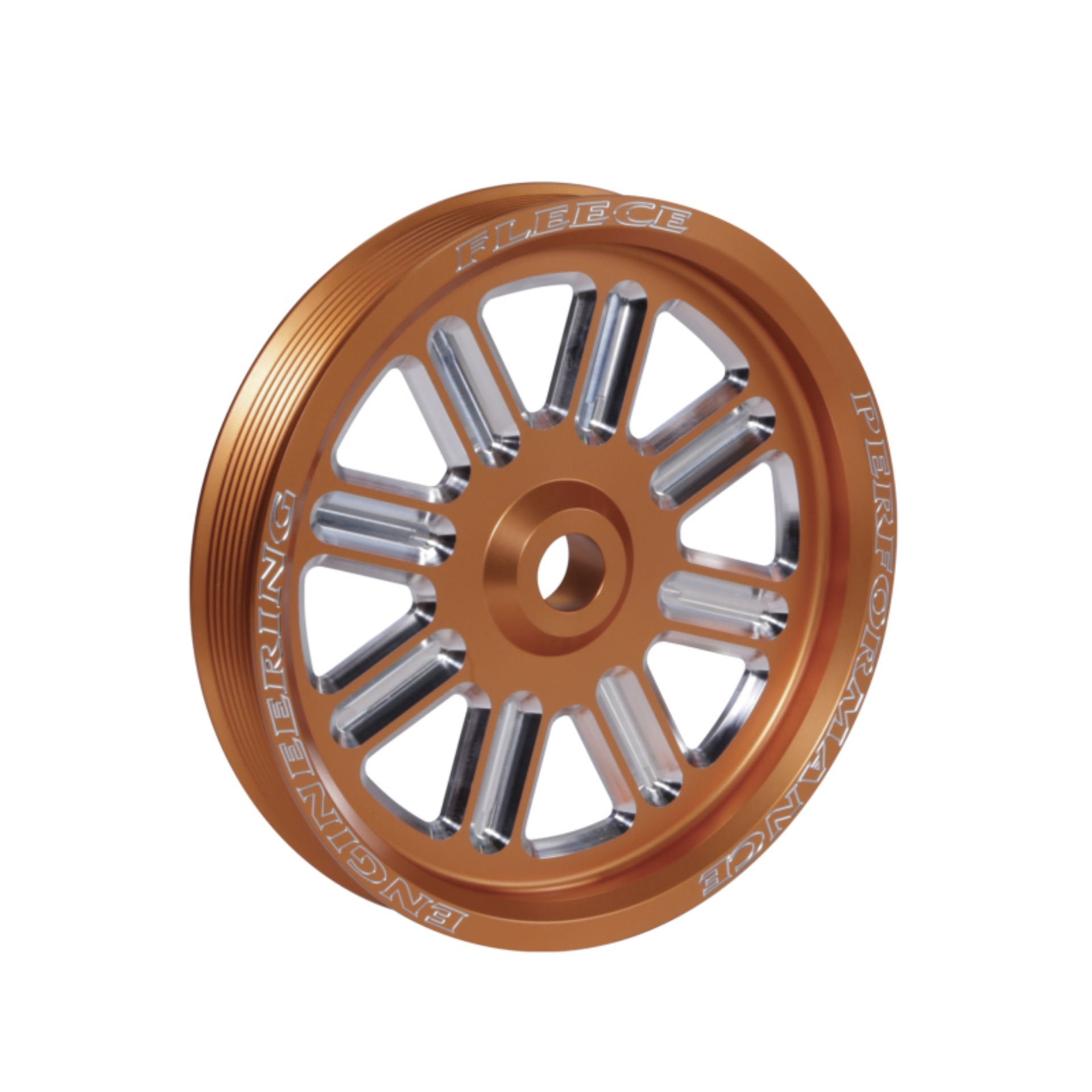 Picture of Fleece Performance Dodge Cummins Dual Pump Spoke Pulley For Use w- FPE Dual Pump Bracket Orange