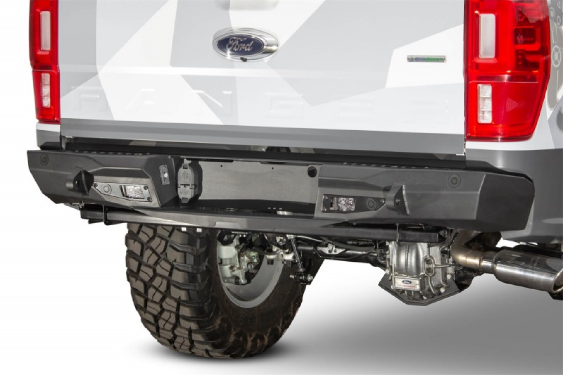 Picture of Addictive Desert Designs 2019 Ford Ranger Stealth Fighter Rear Bumper w- Backup Sensor Holes
