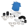 Picture of Mishimoto 11-16 Ford 6-7L Powerstroke Air-To-Water Intercooler Kit - Wrinkle Blue w- Polished Pipes