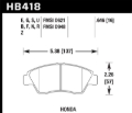 Picture of Hawk 02-06 RSX non-S Front - 03-09 Civic Hybrid - 04-05 Civic Si HP+ Street Rear Brake Pads