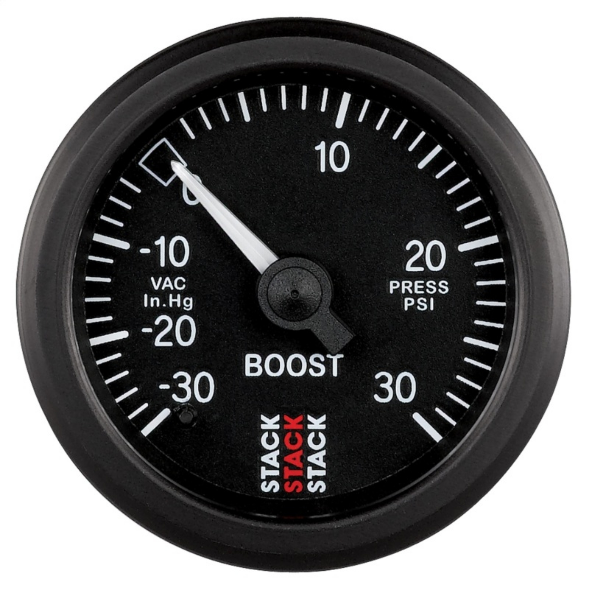 Picture of Autometer 52mm Stack Instruments -30INHG to +30PSI Mechanical Boost Gauge - Black