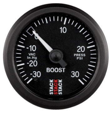 Picture of Autometer 52mm Stack Instruments -30INHG to +30PSI Mechanical Boost Gauge - Black