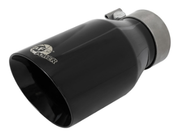 Picture of aFe MACH Force-Xp Univ 304 SS Double-Wall Clamp-On Exhaust Tip - Black - 3in Inlet - 4-5in Outlet