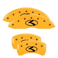 Picture of MGP 4 Caliper Covers Engraved Front & Rear 18 Kia Stinger Base Yellow w- Circle K KIA