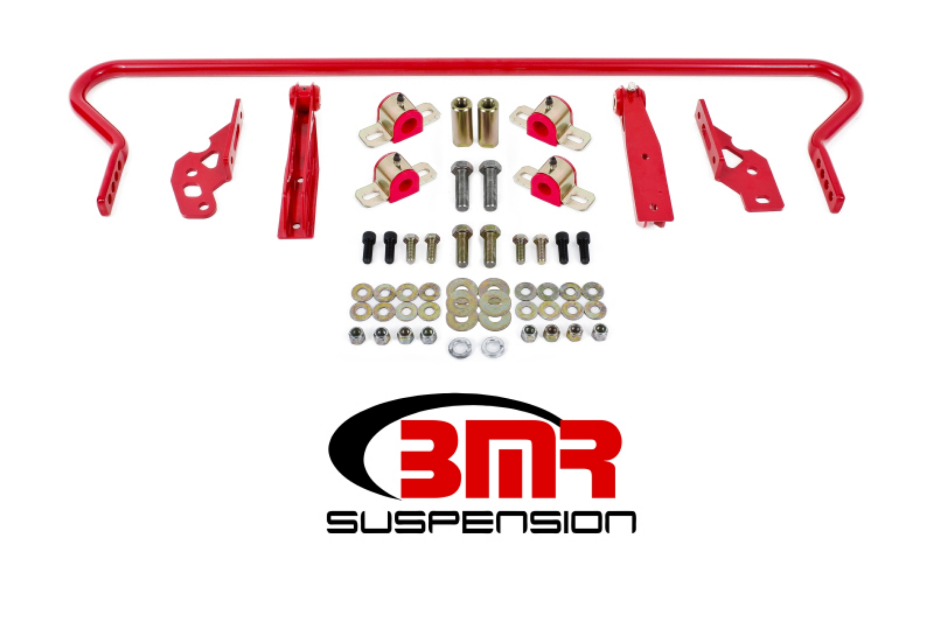 Picture of BMR 11-14 S197 Mustang Rear Hollow 25mm Adj- Sway Bar Kit w- Bushings - Red