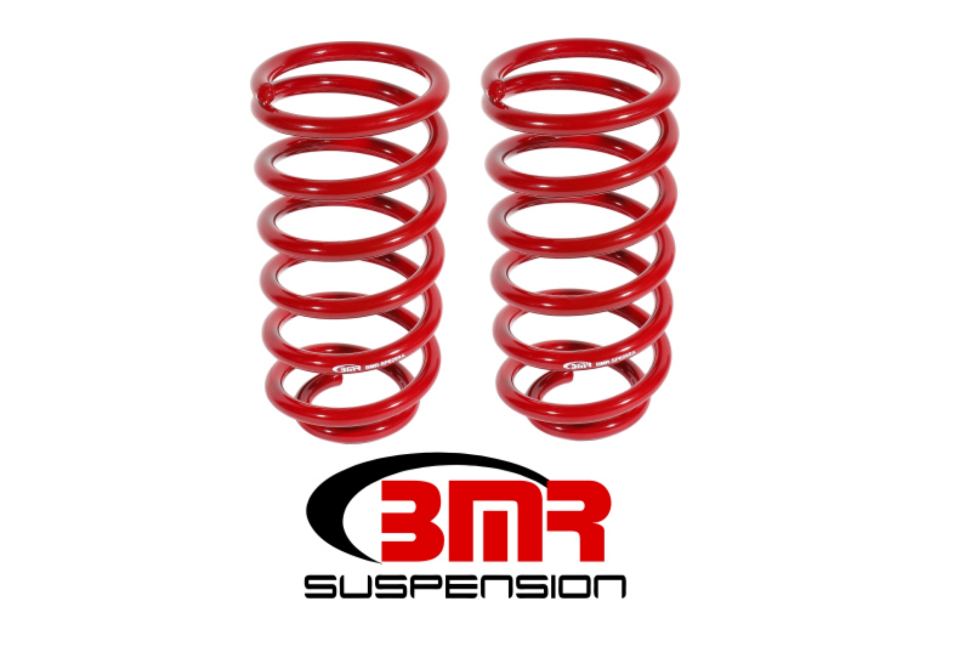 Picture of BMR 79-04 Ford Mustang Ex- 99-04 Mustang Cobras w- IRS 1in Drop Rear Lowering Springs - Red