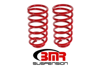 Picture of BMR 79-04 Ford Mustang Ex- 99-04 Mustang Cobras w- IRS 1in Drop Rear Lowering Springs - Red