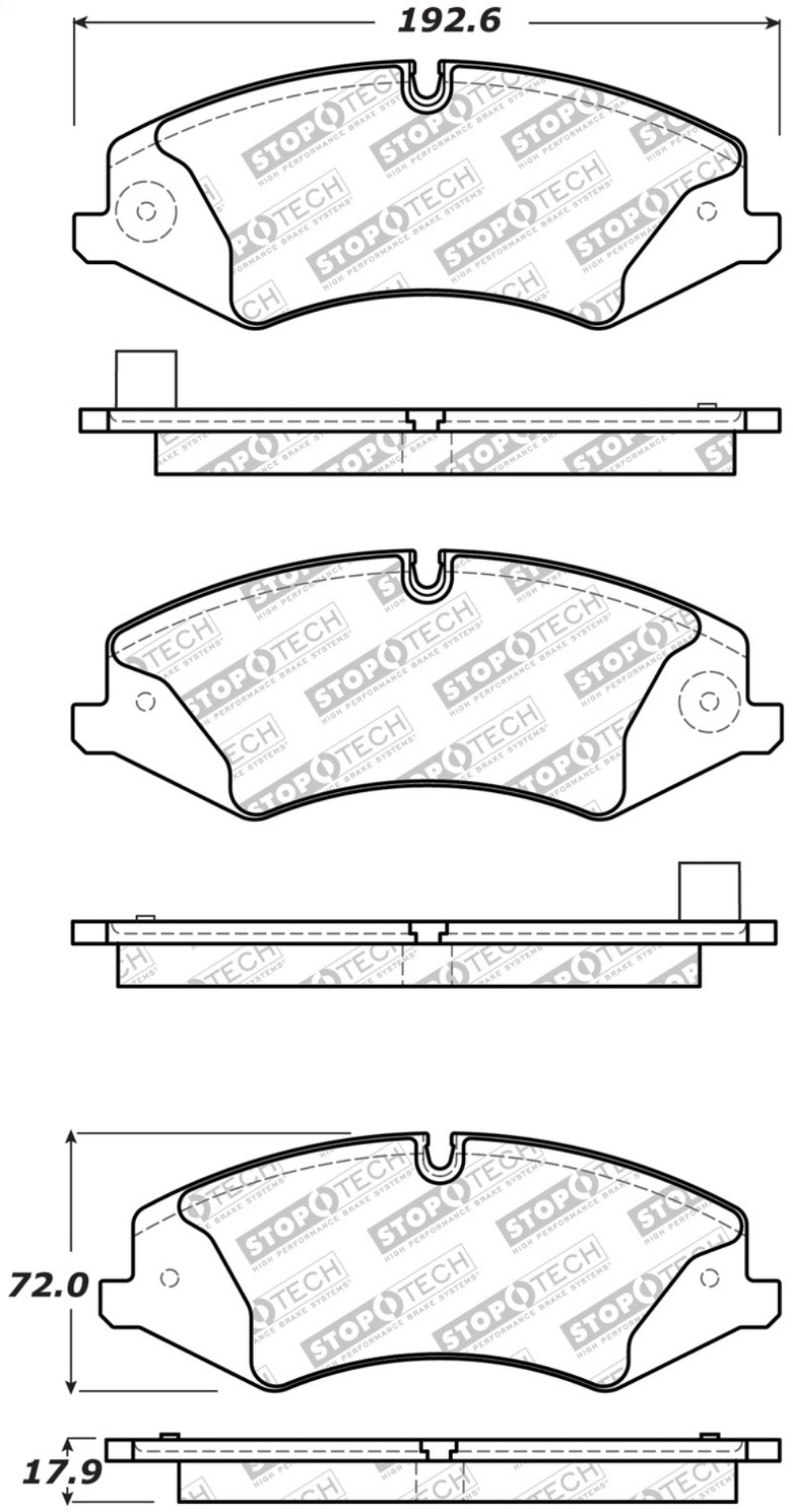 Picture of StopTech 10-17 Land Rover Range Rover Sport Street Select Front Brake Pads