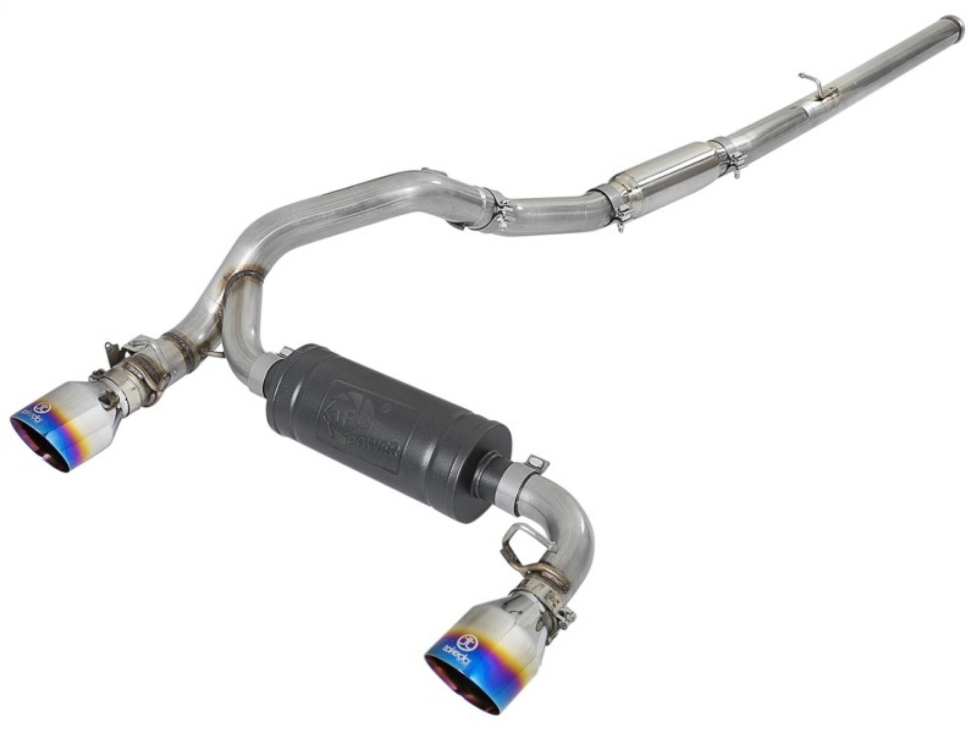Picture of aFe Takeda 3in 304 SS Cat-Back Exhaust System w- Blue Flame Tip 16-18 Ford Focus RS I4-2-3L t