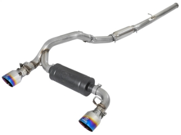 Picture of aFe Takeda 3in 304 SS Cat-Back Exhaust System w- Blue Flame Tip 16-18 Ford Focus RS I4-2-3L t