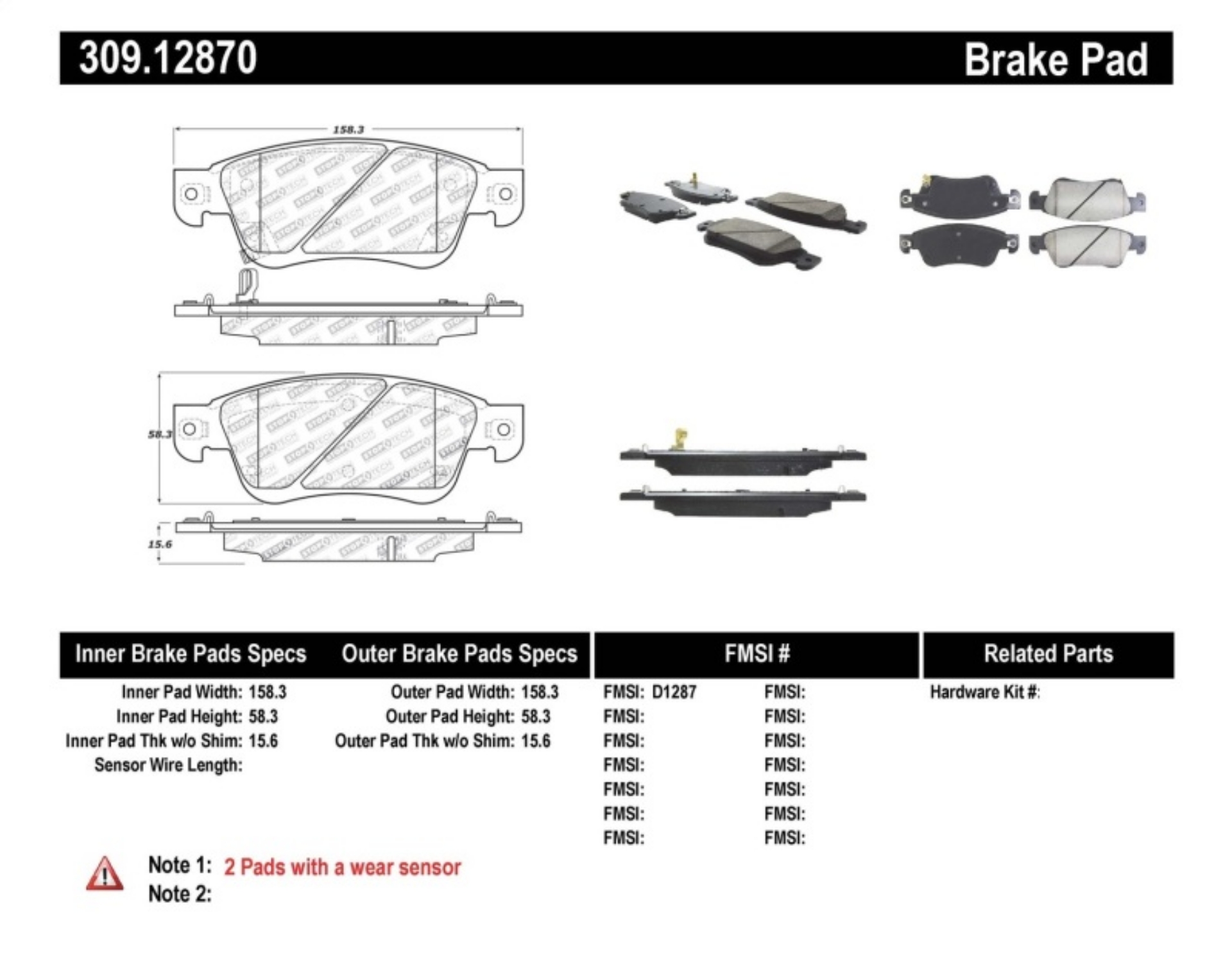 Picture of StopTech Performance 07-08 Infiniti G35 2WD Sedan - 08 Infiniti G37 Coupe Front Brake Pads