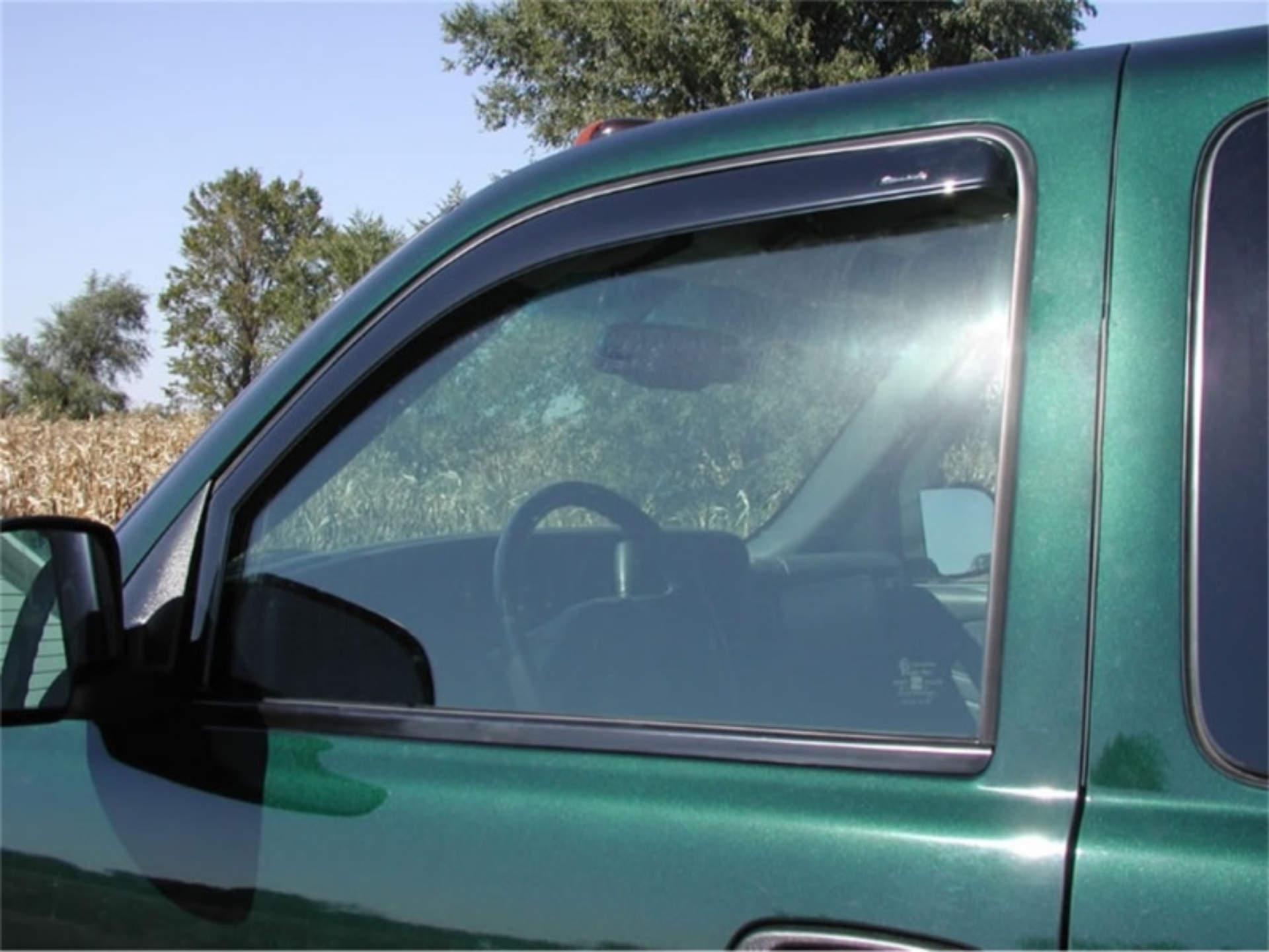 Picture of Stampede 1999-2006 Chevy Silverado 1500 Crew Cab Pickup Snap-Inz Sidewind Deflector 2pc - Smoke