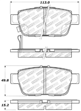 Picture of StopTech 06-14 Honda Ridgeline Street Select Rear Brake Pads