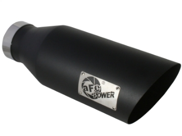 Picture of aFe MACHForce XP Exhausts Tips SS-304 EXH Tip 4In x 7Out x 18L Bolt-On blk