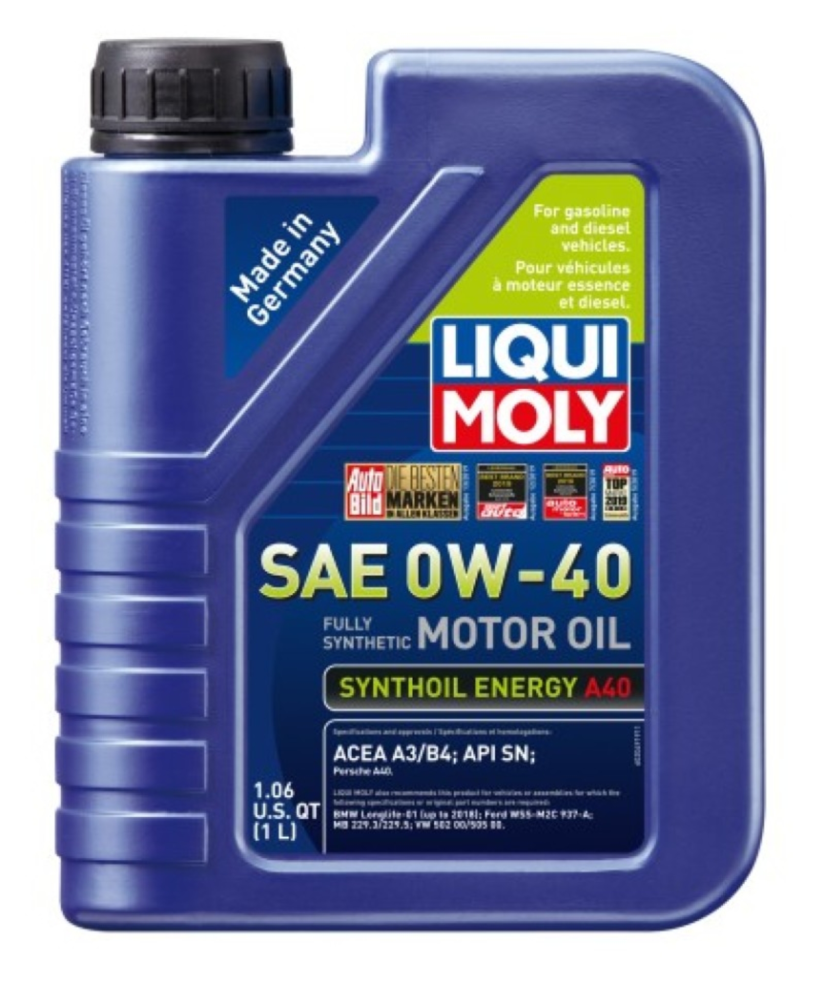 Picture of LIQUI MOLY 1L Synthoil Energy A40 Motor Oil SAE 0W40 - Single