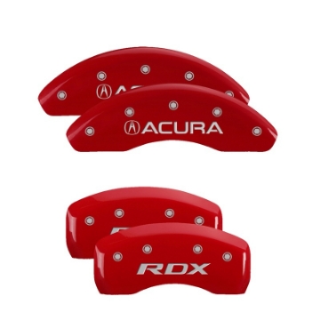 Picture of MGP 4 Caliper Covers Front Acura Rear RDX Red Finish Silver Characters Req 18in+ Wheel
