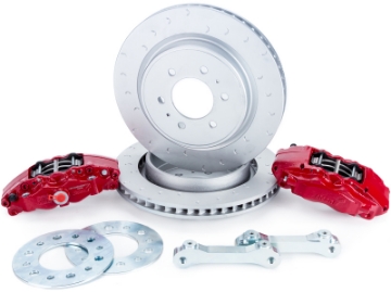 Picture of Alcon 10-14-17-18 Raptor-09-17 F150 360x32 Rotors 4-Piston Rear Brake Kit w-o Elect Park Brake - Red