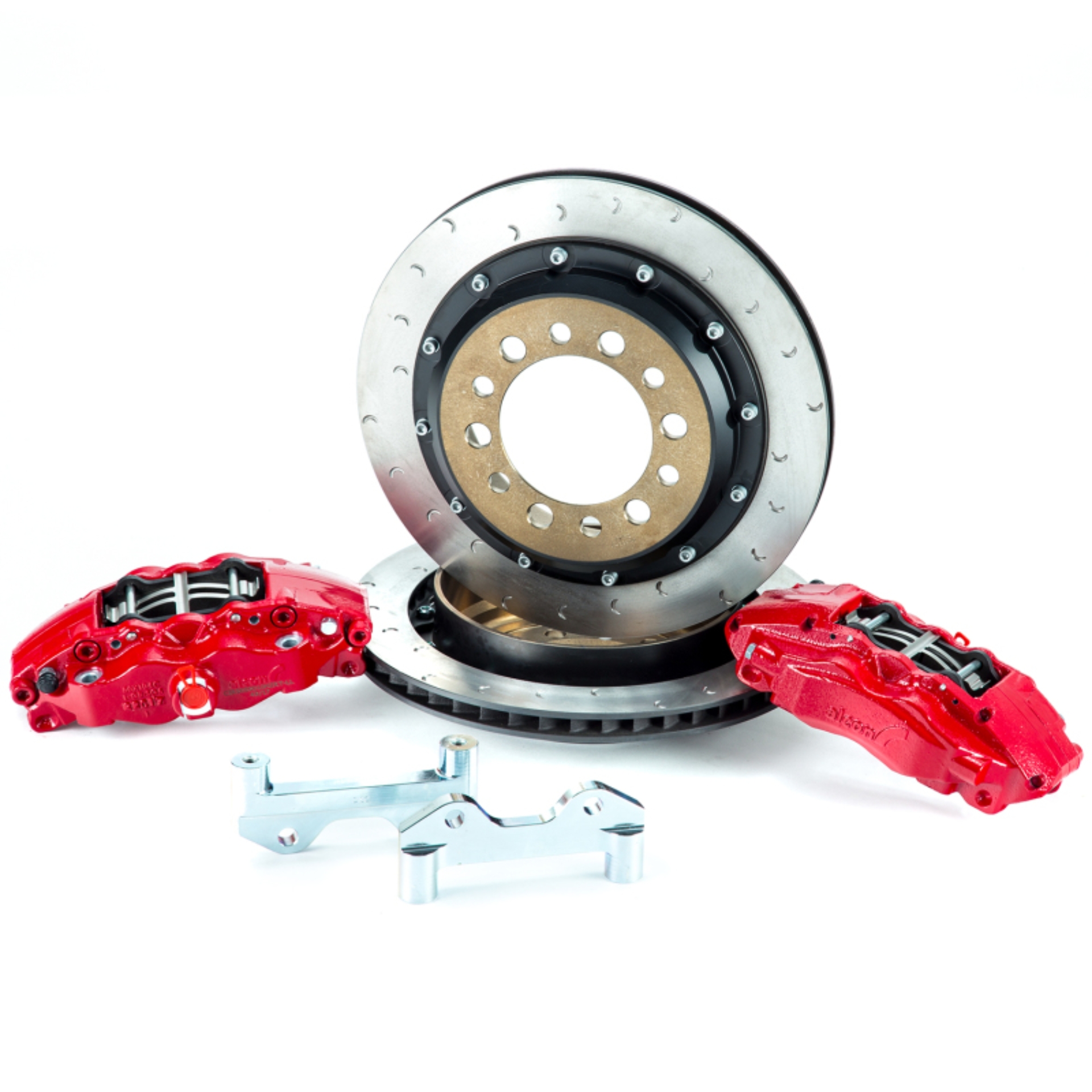 Picture of Alcon 2007+ Jeep JK w- 6x5-5in Hub 355x22mm Rotor 4-Piston Calipers Rear Brake Upgrade Kit - Red