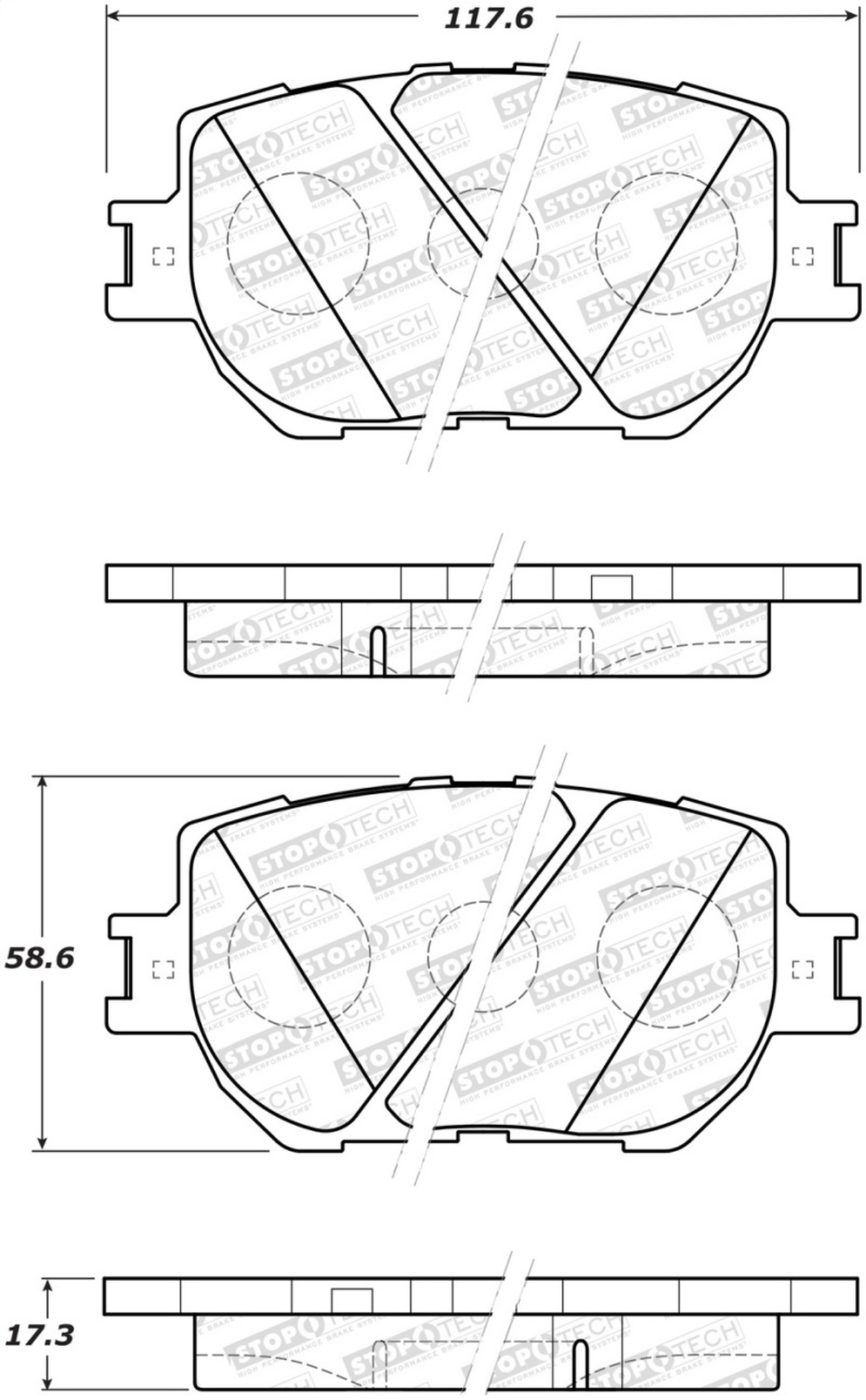 Picture of StopTech 14-15 Lexus IS Street Select Front Brake Pads