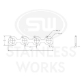 Picture of Stainless Works Small Block Ford 4-6L 2V Round Port Header 304SS Exhaust Flanges 1-5-8in Primaries