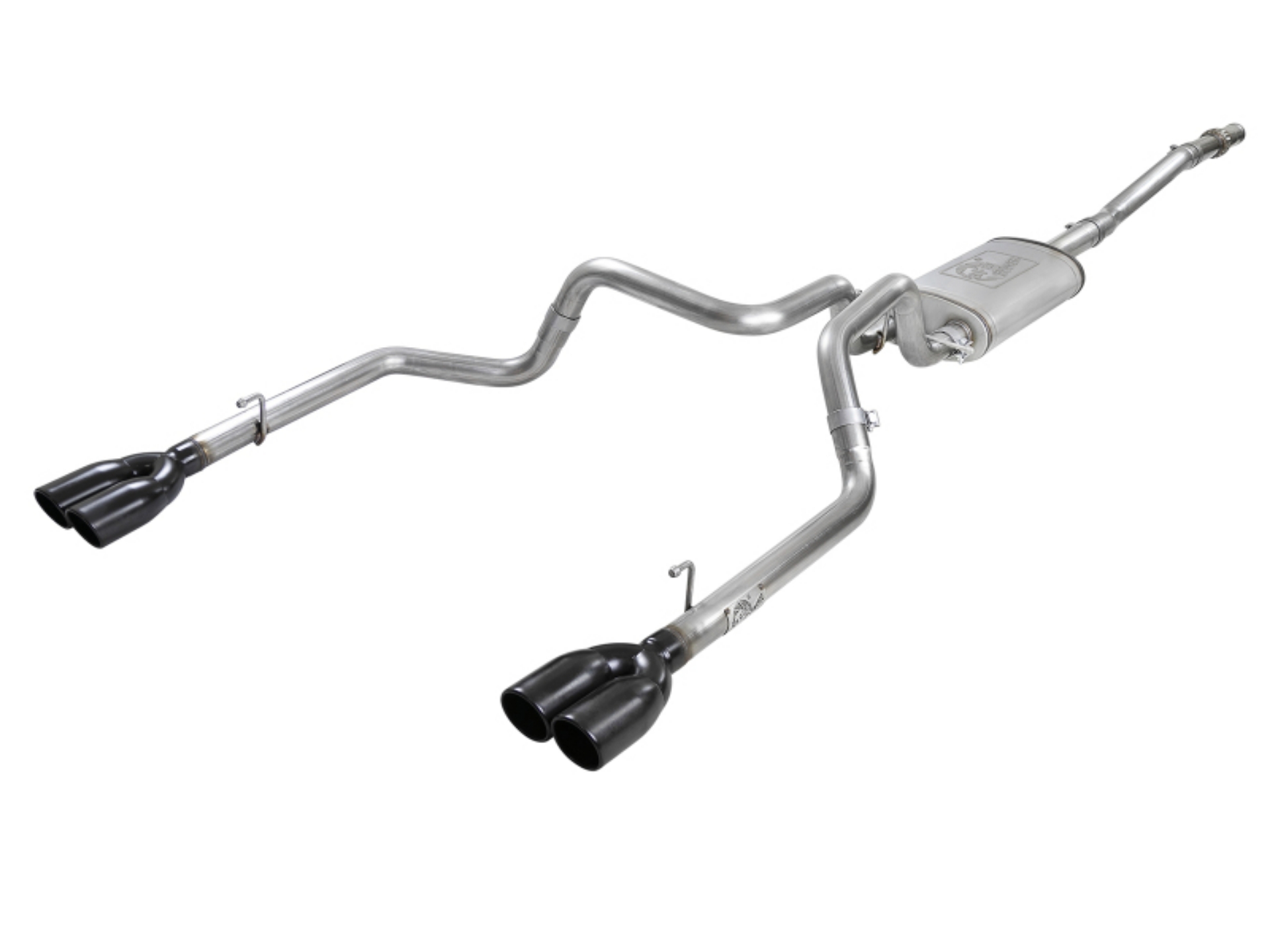 Picture of aFe Vulcan Series 3in-2-1-2in 304 SS Cat-Back 2019 GM Silverado - Sierra 1500 V8-5-3L w- Black Tips