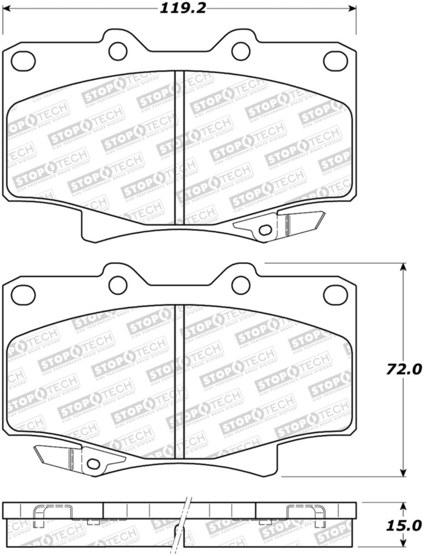 Picture of StopTech 90-92 Toyota Land Cruiser Sport Performance Front Brake Pads