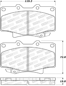 Picture of StopTech 90-92 Toyota Land Cruiser Sport Performance Front Brake Pads