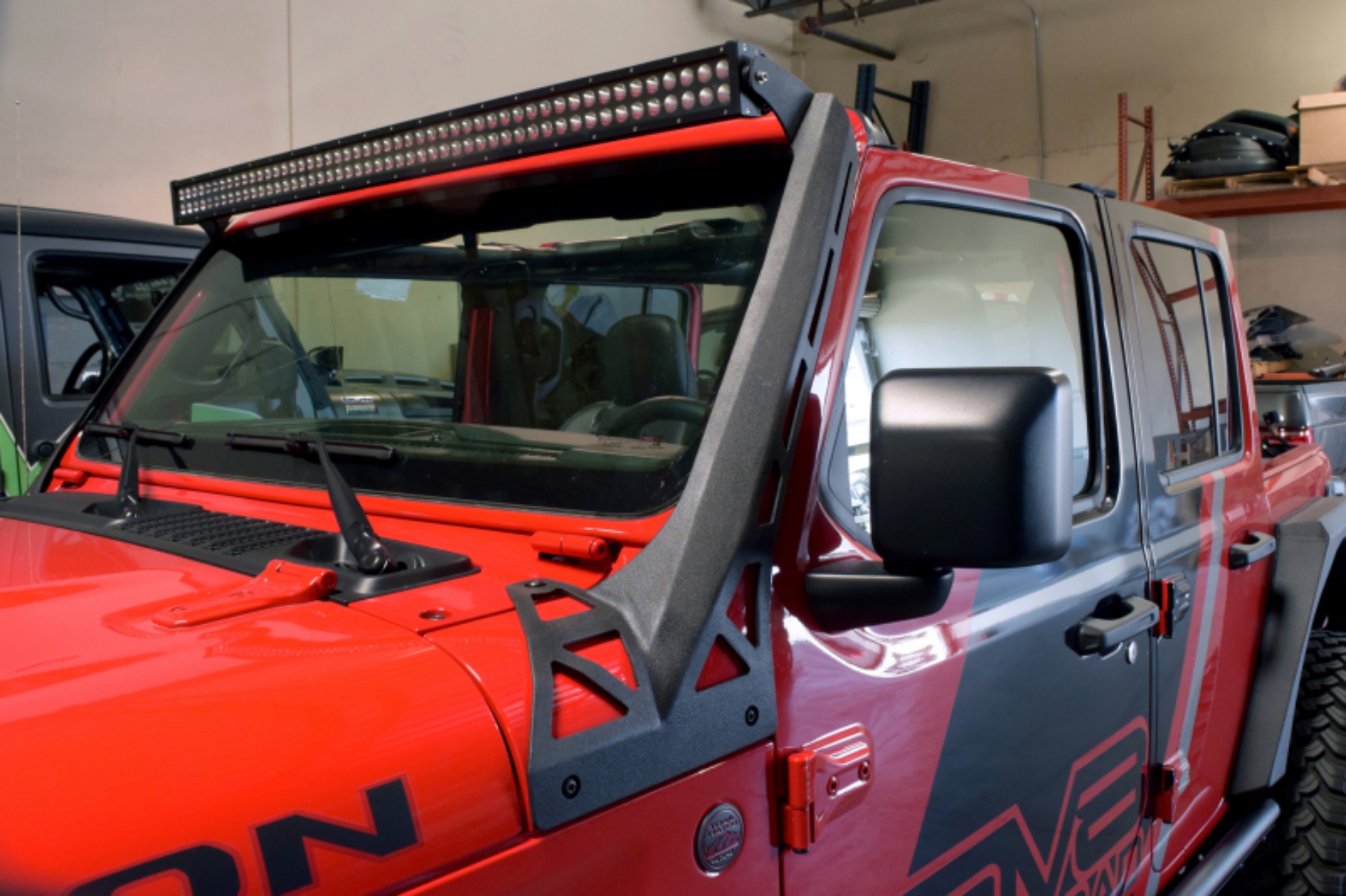 Picture of DV8 Offroad 2018+ Jeep Wrangler JL Over Windshield Light Bar Bracket
