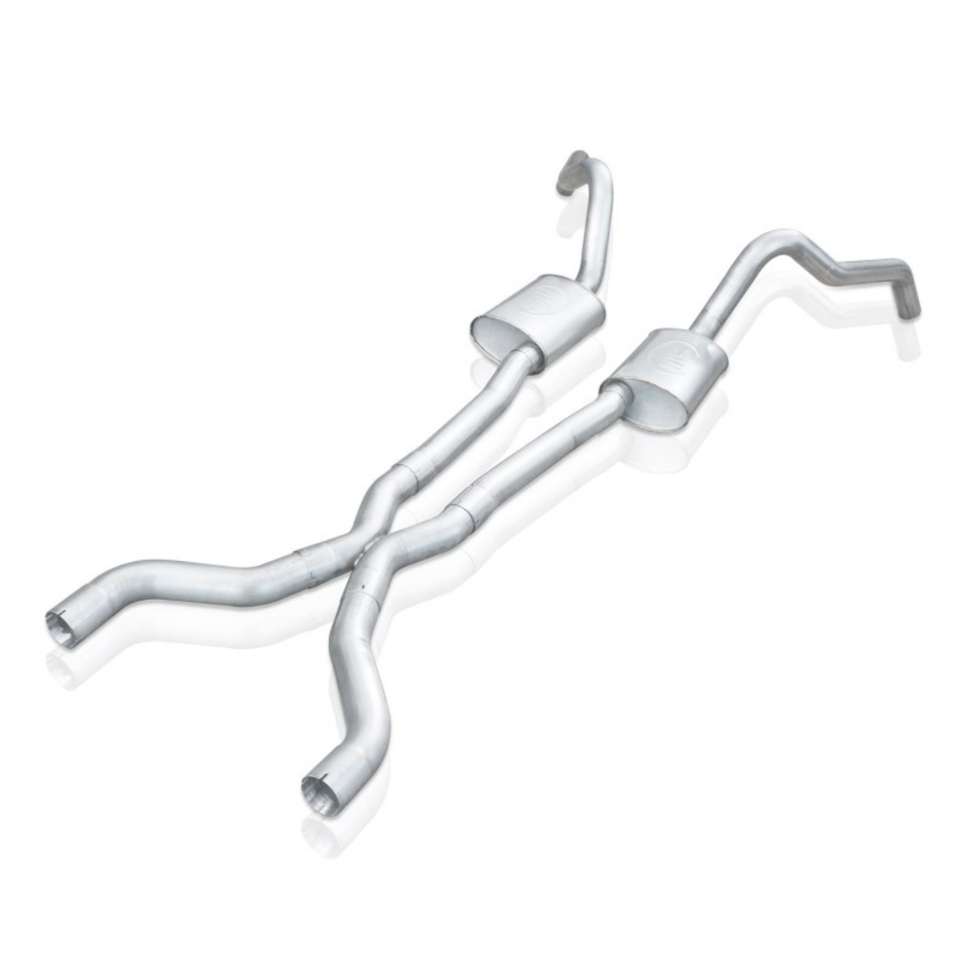 Picture of Stainless Works 62-67 Chevy Nova 3in Catback w- X-Pipe Turbo Chambered Mufflers 3in Cores