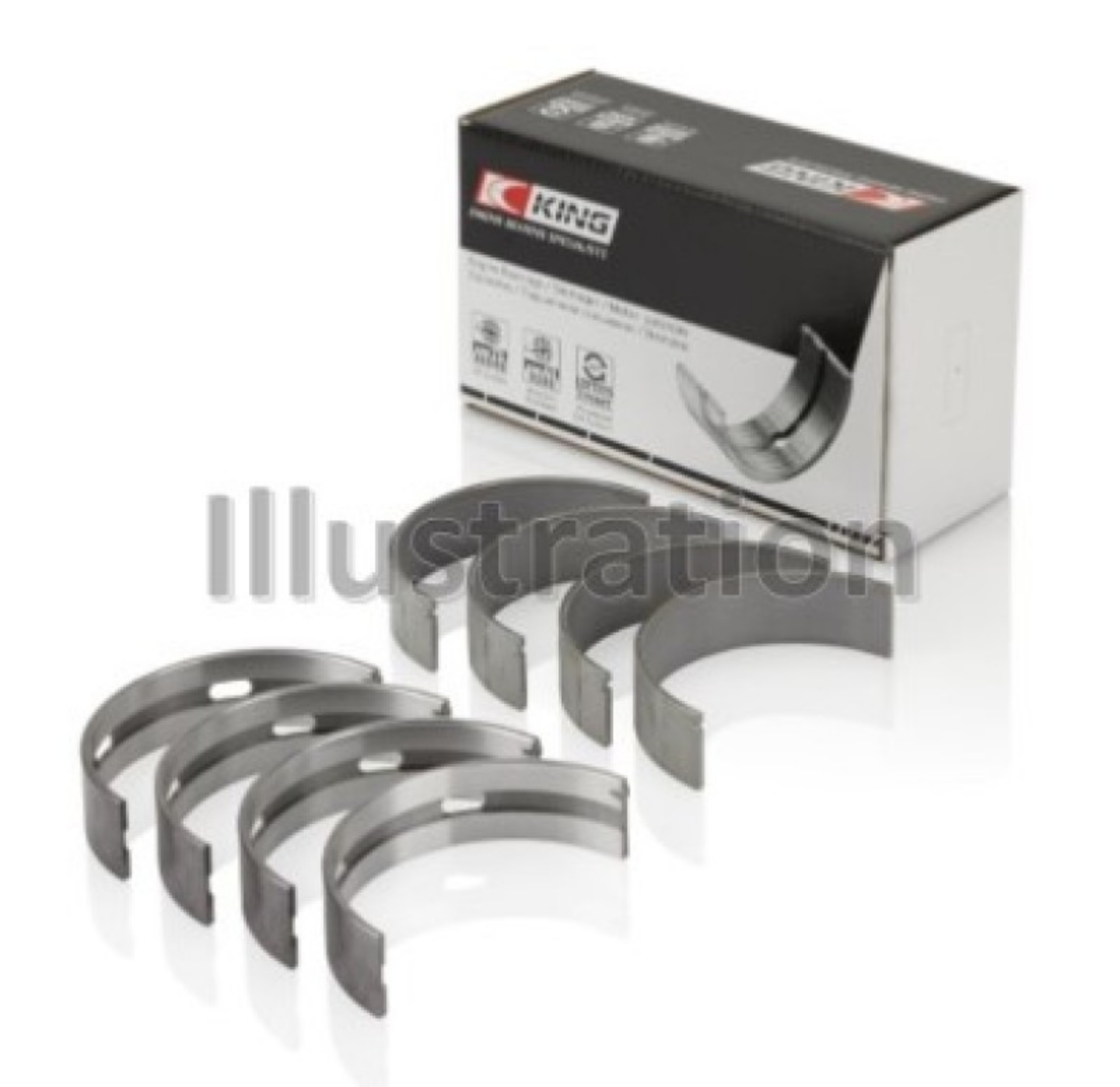 Picture of King Nissan VQ20DE, VQ25DD, VQ30DE-DD-DET, VQ35DE Size +0-5mm Crankshaft Main Bearing Set of 4
