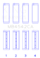 Picture of King Nissan VQ20DE, VQ25DD, VQ30DE-DD-DET, VQ35DE Size +0-5mm Crankshaft Main Bearing Set of 4