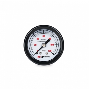 Picture of Grams Performance Universal 0-120 PSI Fuel Pressure Gauge - White Face