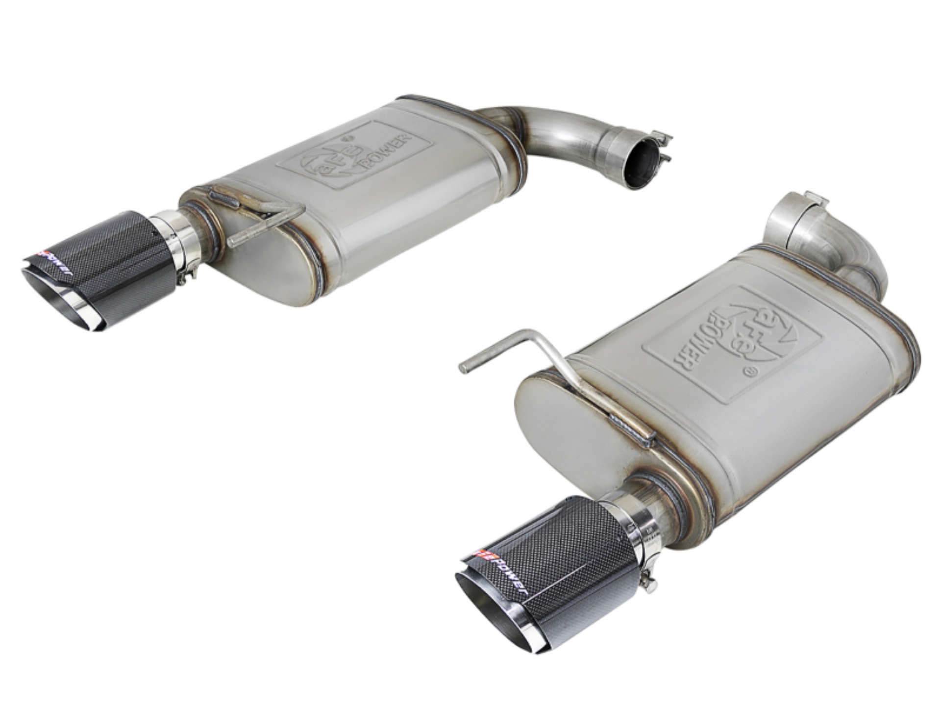 Picture of aFe MACH Force Xp SS Axle Back Exhaust System w- Carbon Fiber Tips 15-17 Ford Mustang GT V8-5-0L