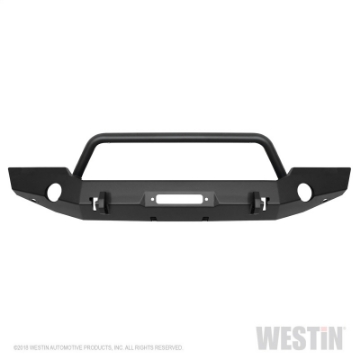 Picture of Westin 18-19 Jeep Wrangler JL WJ2 Full Width Front Bumper w-Bull Bar Textured Black