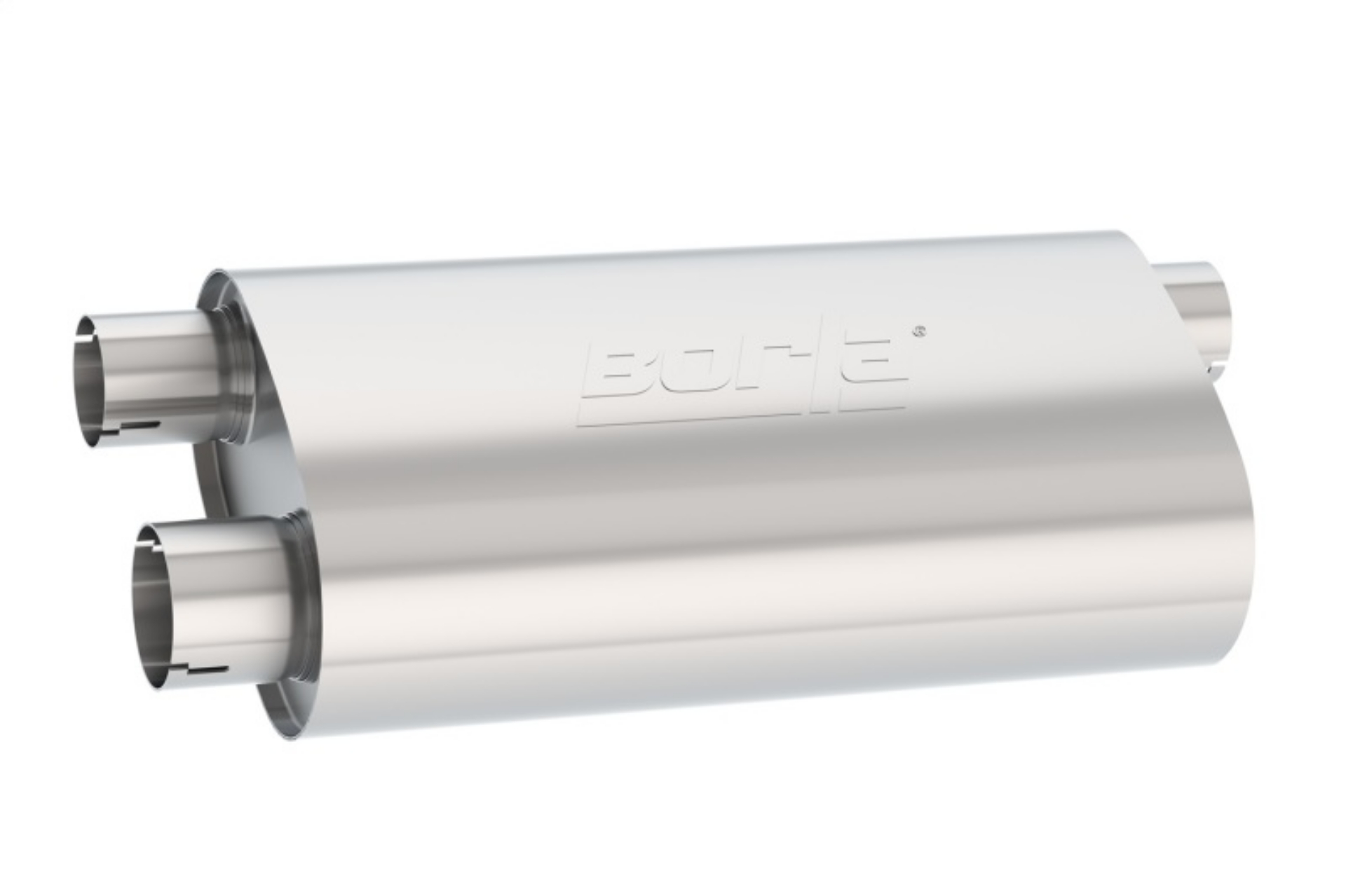 Picture of Borla Transverse Flow Notched Muffler - Oval Single Inlet-Dual Outlet 2-5in 19in x 10-5in x 5-5in