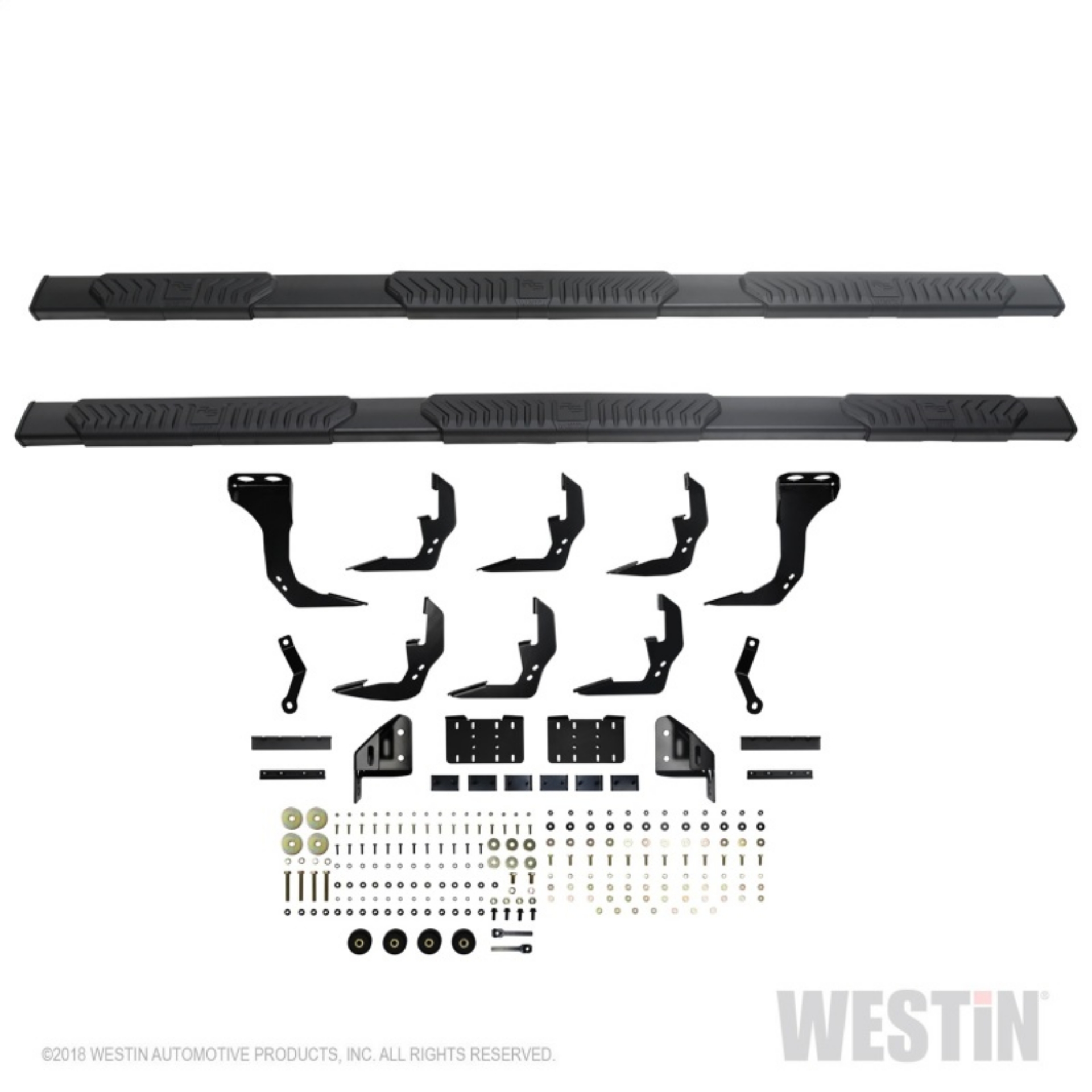 Picture of Westin 2019 Chevrolet Silverado-Sierra 1500 Crew Cab 6-5ft R5 Modular Nerf Step Bars - Black