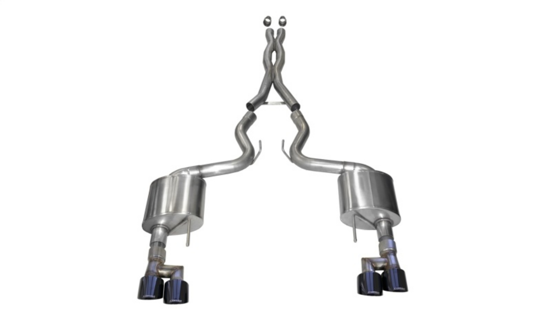 Picture of Corsa 18-23 Ford Mustang 5-0L V8 3in Sport Cat-Back Dual Rear Exit w- 4in Black PVD Pro-Series Tips