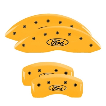 Picture of MGP 4 Caliper Covers Engraved F & R Oval Logo-Ford Yellow Finish Black Char 2002 Ford Crown Victoria