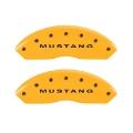 Picture of MGP 4 Caliper Covers Engraved Front Mustang Rear S197-GT Yellow Finish Black Char 2003 Ford Mustang