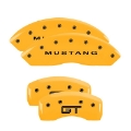 Picture of MGP 4 Caliper Covers Engraved Front Mustang Rear S197-GT Yellow Finish Black Char 2003 Ford Mustang