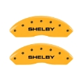 Picture of MGP 4 Caliper Covers Engraved Front Shelby Rear Snake Yellow Finish Black Char 2003 Ford Mustang