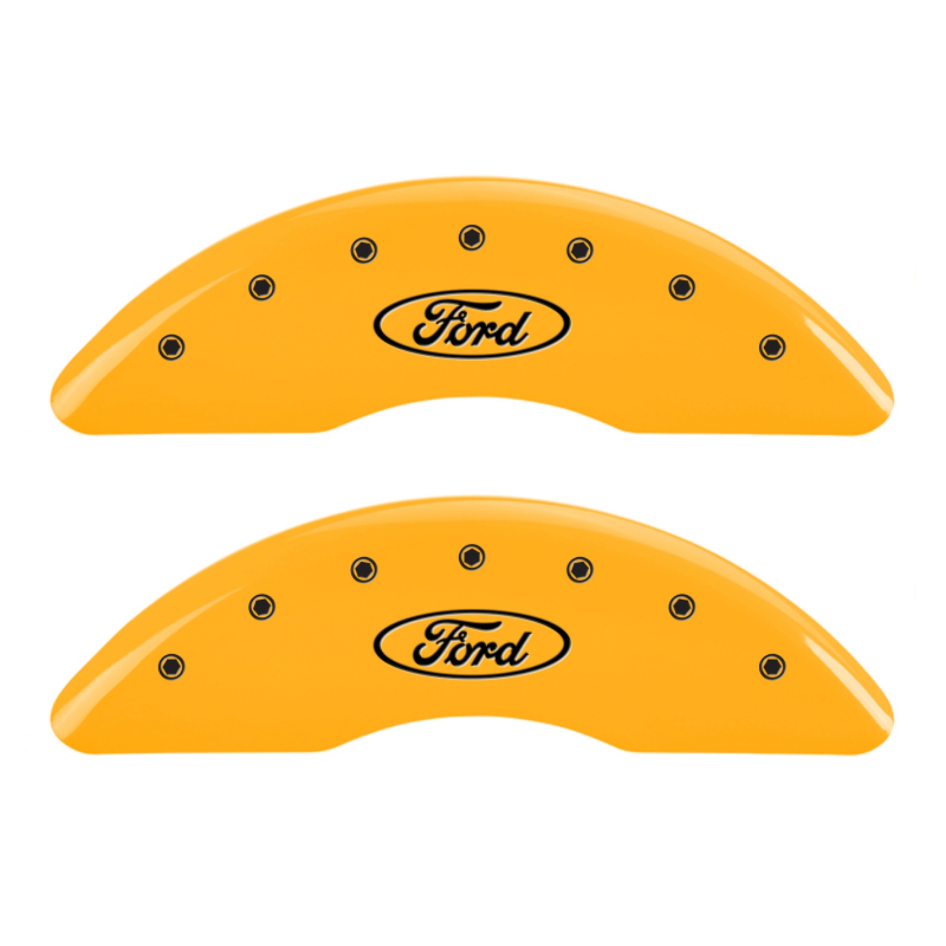 Picture of MGP 4 Caliper Covers Engraved F & R Oval Logo-Ford Yellow Finish Black Char 2007 Ford Expedition