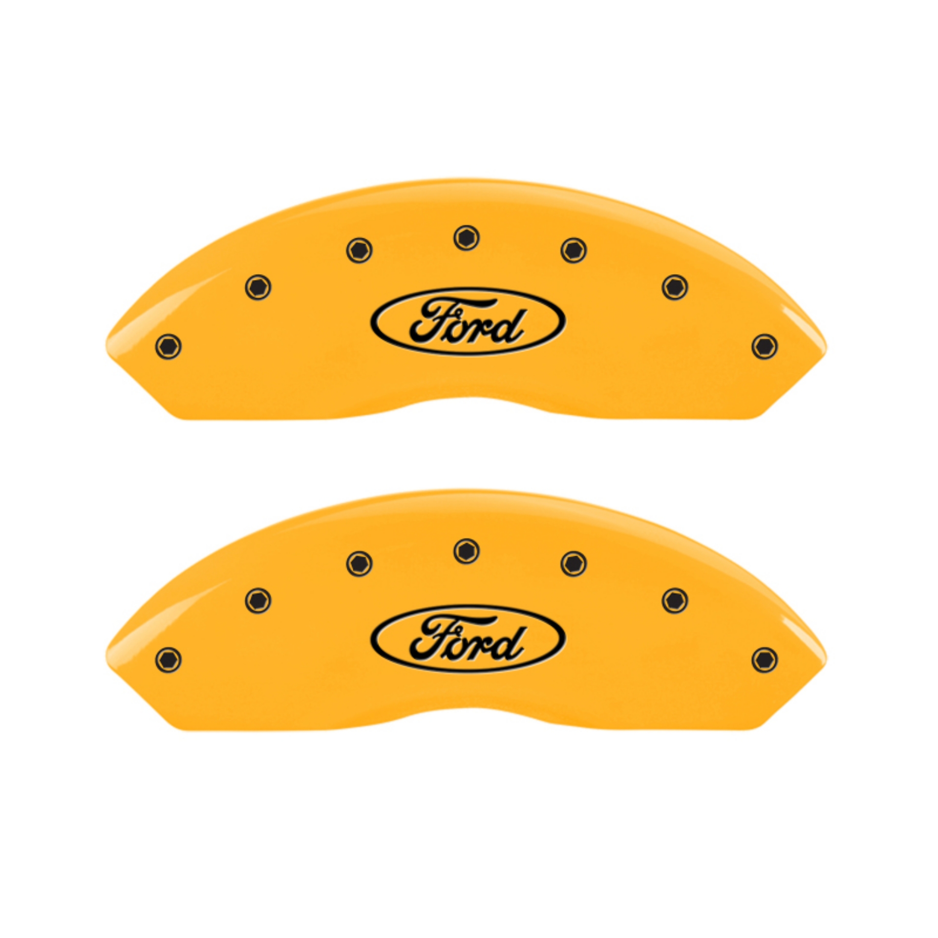 Picture of MGP 4 Caliper Covers Engraved F & R Oval Logo-Ford Yellow Finish Black Char 2009 Ford Explorer