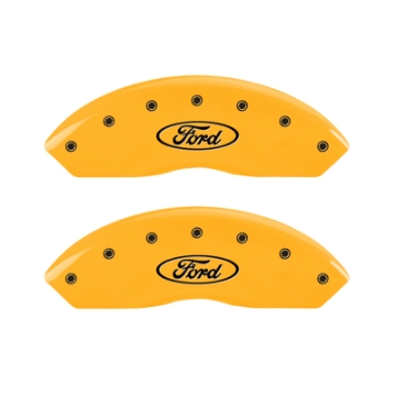 Picture of MGP 4 Caliper Covers Engraved F & R Oval Logo-Ford Yellow Finish Black Char 2009 Ford Explorer