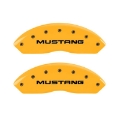 Picture of MGP 4 Caliper Covers Engraved Front Mustang Rear Sn95-Gt Yellow Finish Black Char 2001 Ford Mustang