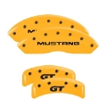 Picture of MGP 4 Caliper Covers Engraved Front Mustang Rear Sn95-Gt Yellow Finish Black Char 2001 Ford Mustang