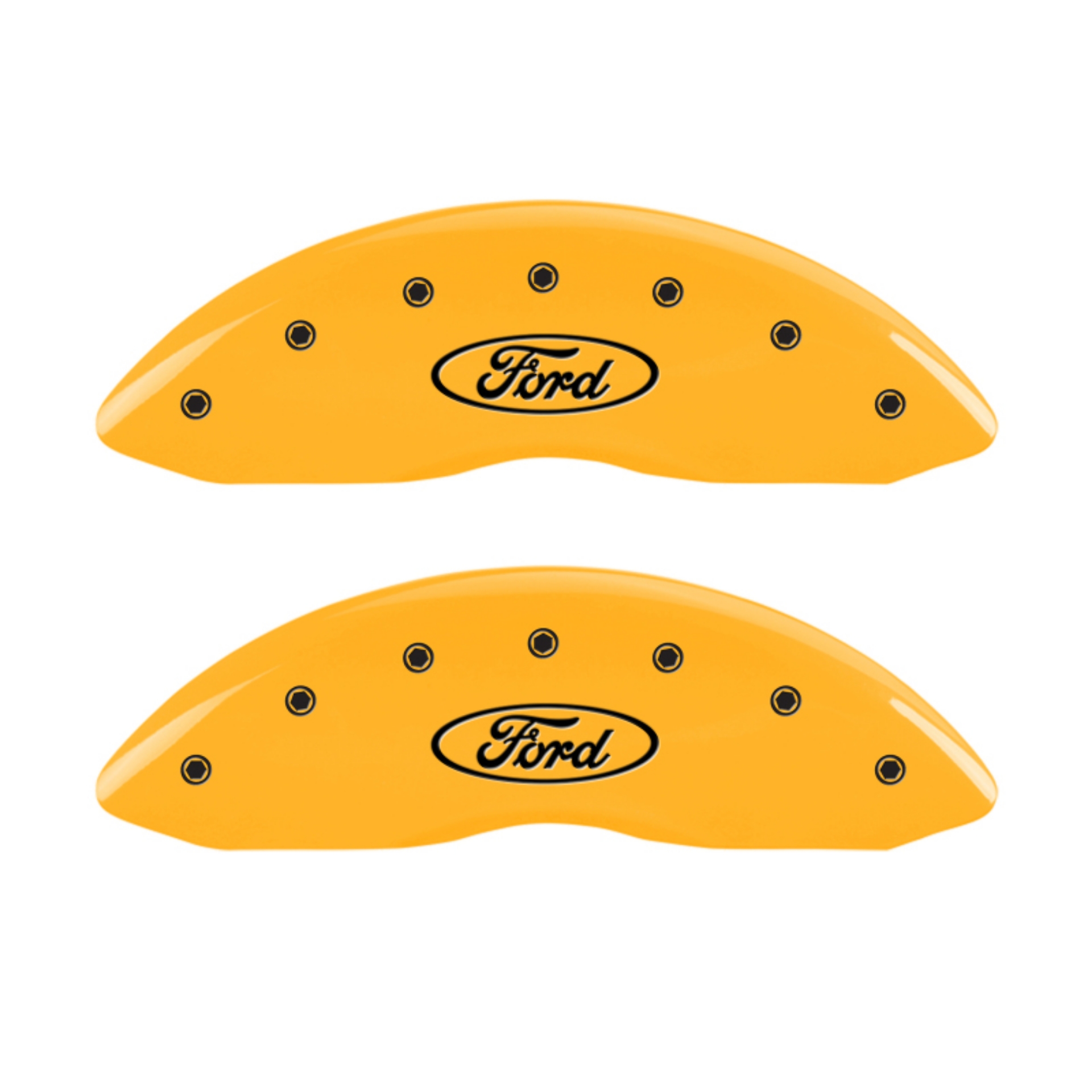 Picture of MGP 4 Caliper Covers Engraved F & R Oval Logo-Ford Yellow Finish Black Char 2005 Ford Excursion