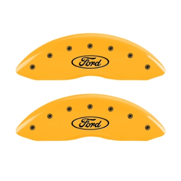Picture of MGP 4 Caliper Covers Engraved F & R Oval Logo-Ford Yellow Finish Black Char 2005 Ford Excursion