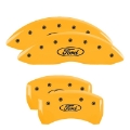 Picture of MGP 4 Caliper Covers Engraved Front Mustang Rear Pony Yellow Finish Black Char 1997 Ford Mustang
